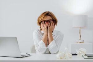 A person managing high-functioning anxiety while working