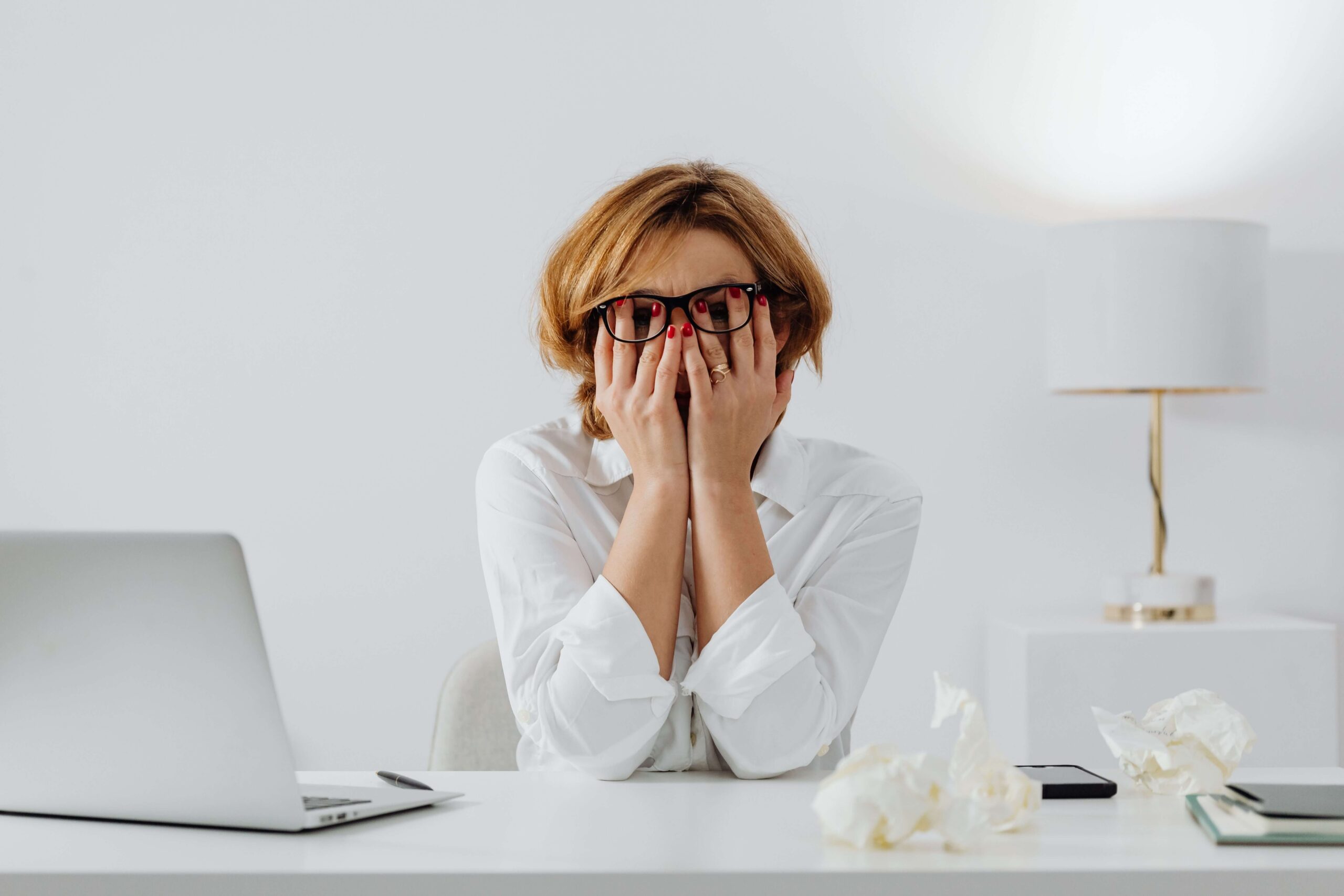 A person managing high-functioning anxiety while working
