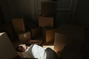 Unboxing in a new apartment in a new city
